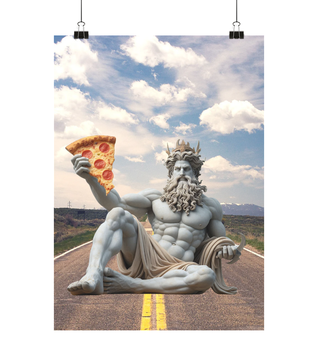 Poseidon loves Pizza - Poster Din A1 (hoch)